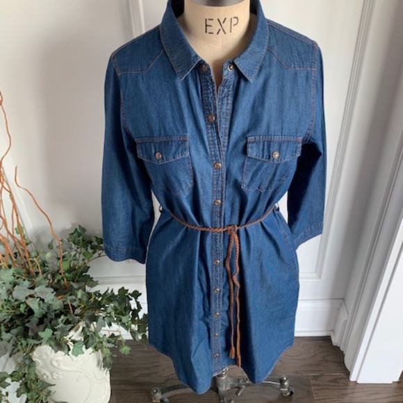 Ci Sono Denim Shirtwaist Dress - Picture 7 of 13